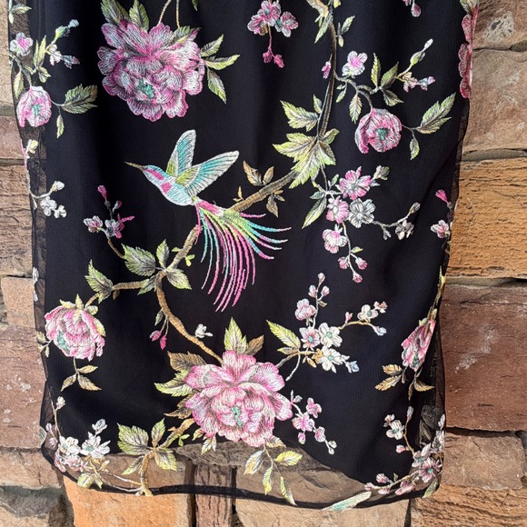 NEW Dress The Population XL Nicole Floral Bird Embroidered Midi Dress Wedding - Picture 10 of 16